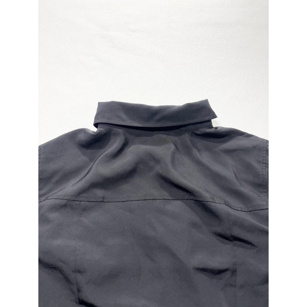 MICHAEL Michael Kors Blouse Womens Small Black Zip Collared Long Sleeve Top - Picture 15 of 15
